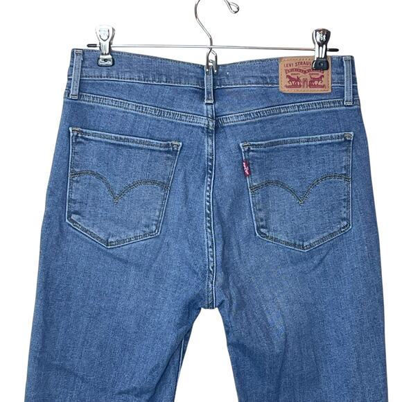 Levis Ribcage Button Fly Straight Leg Jeans Blue Light Wash High Rise Women's 28 - Picture 8 of 10